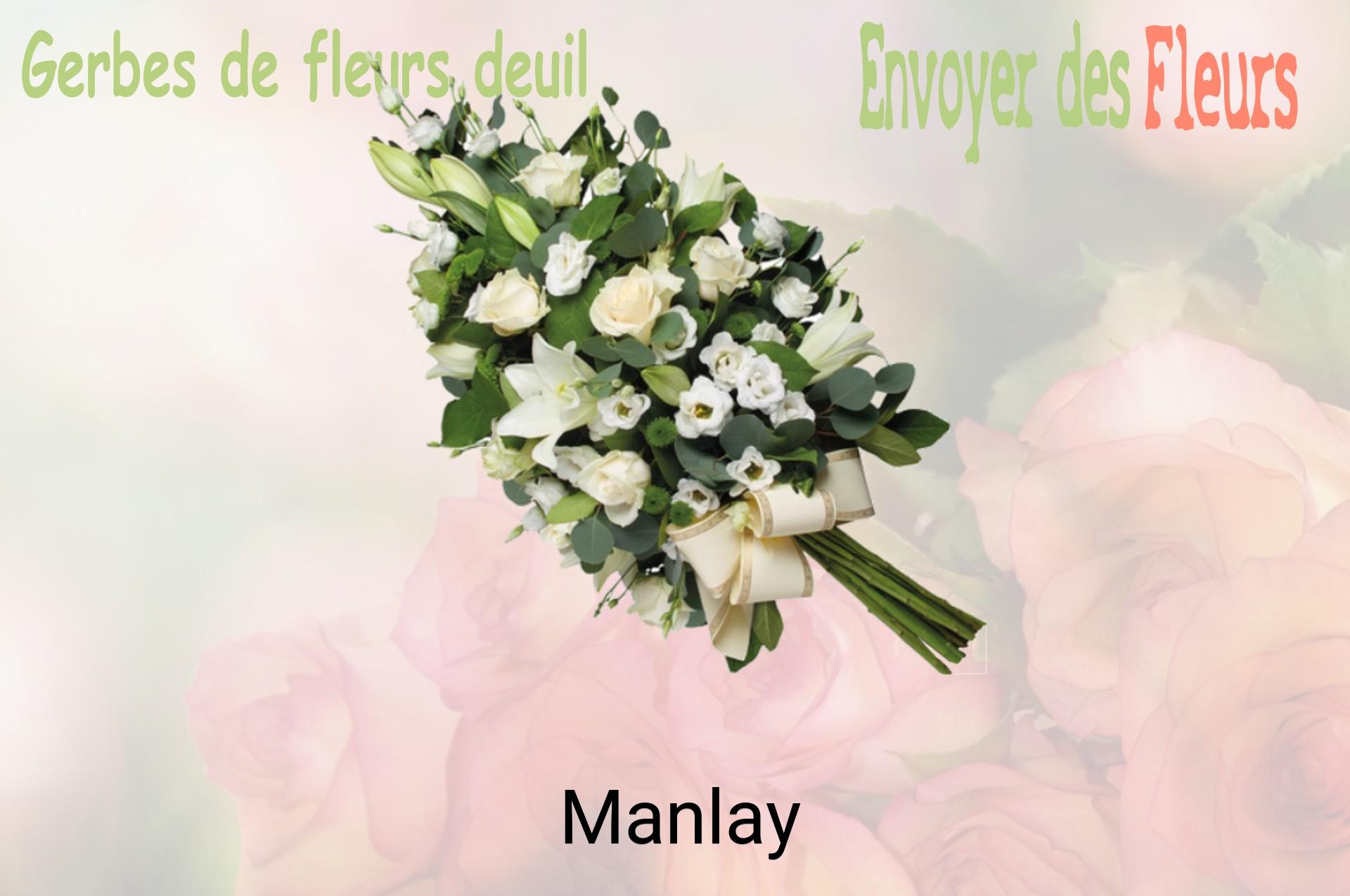 Gerbe de fleurs de deuil livrée à Manlay